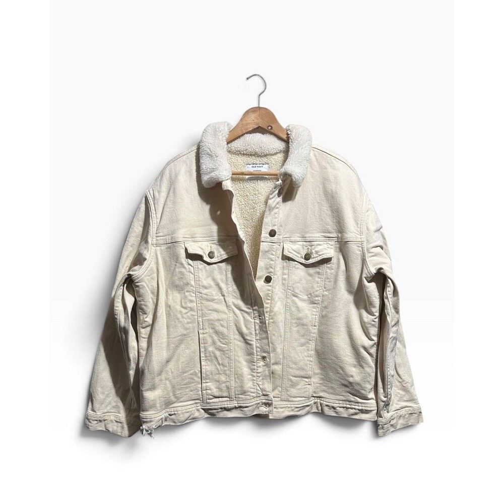 Old Navy Boyfriend Sherpa Lined Denim Trucker Jacket Women's XL